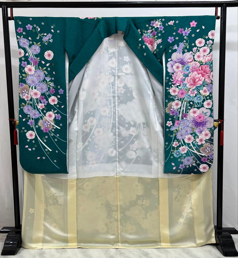 振り袖　フルセット　別誂長襦袢付　金彩加工　成人式　刺繍入り　豪華　598