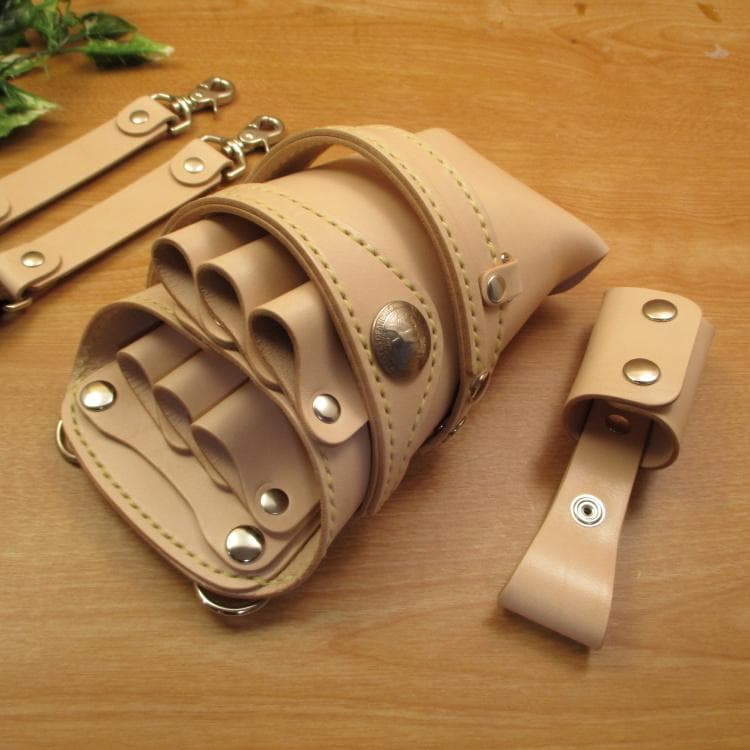 特別価格　ヌメ革ナチュラル　６丁　 ブラシケースセット　SCBC-325/NA1