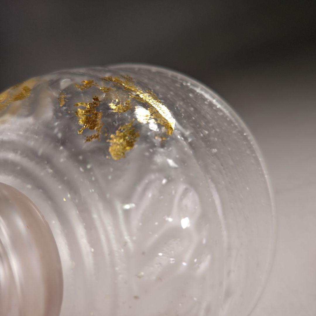 イ940 菓子鉢『水崎長寿』『義山硝子ガラス　雪舟金箔　菓子鉢　共箱』菓子器