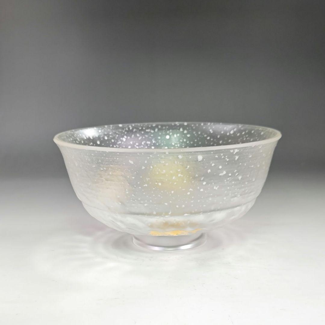 イ940 菓子鉢『水崎長寿』『義山硝子ガラス　雪舟金箔　菓子鉢　共箱』菓子器