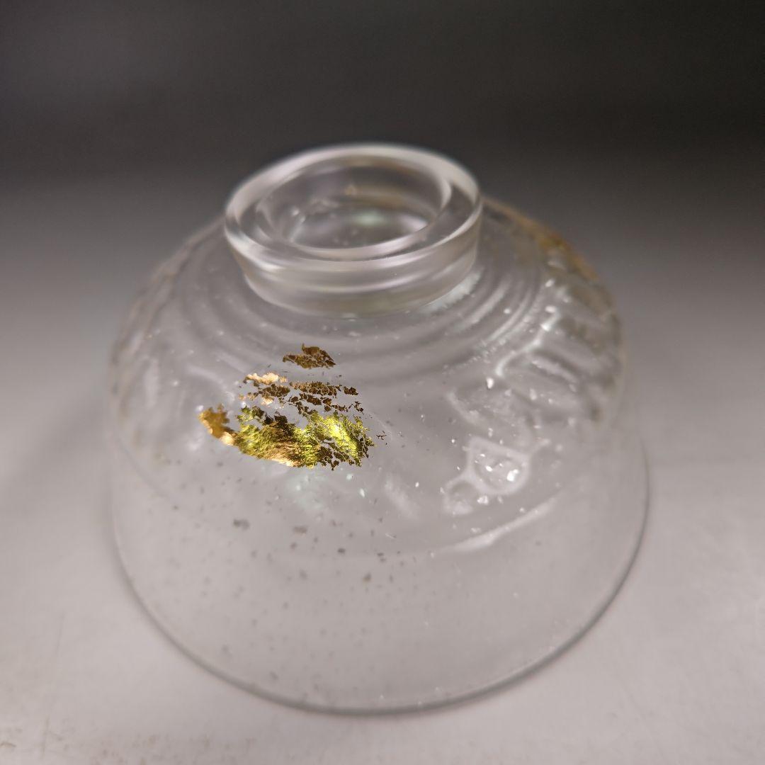 イ940 菓子鉢『水崎長寿』『義山硝子ガラス　雪舟金箔　菓子鉢　共箱』菓子器