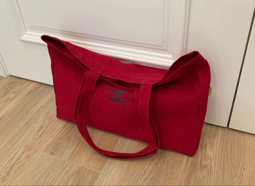 未使用 CHANEL ノベルティ 大容量 レッド トートバッグ