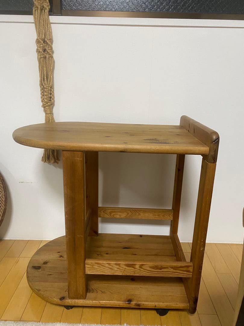 オランダ製ヴィンテージ　パインウッドワゴン　シェルフ