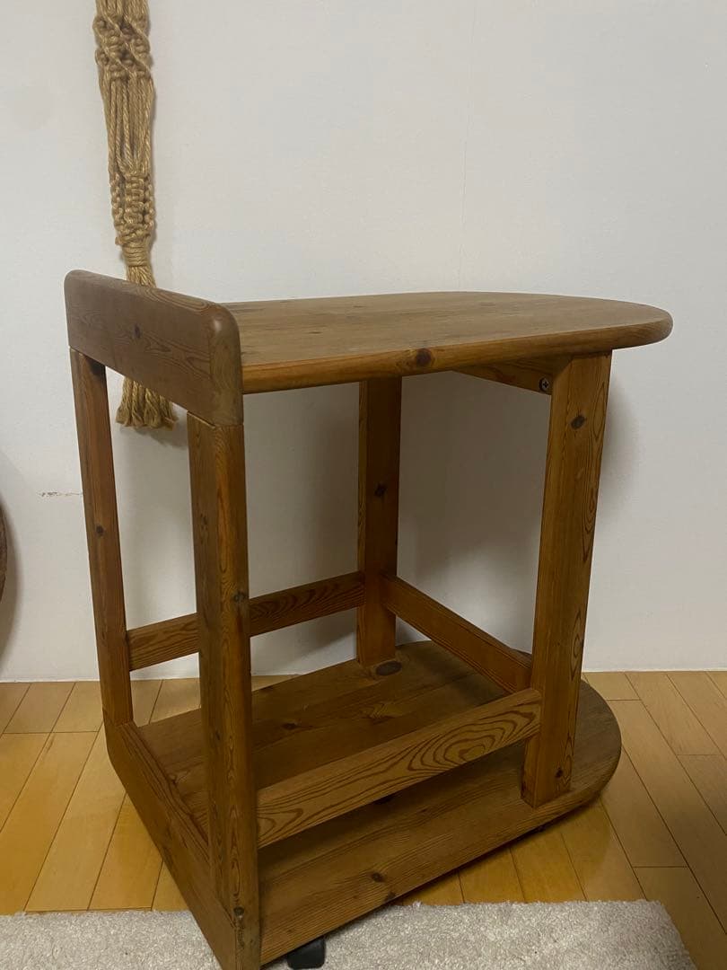 オランダ製ヴィンテージ　パインウッドワゴン　シェルフ