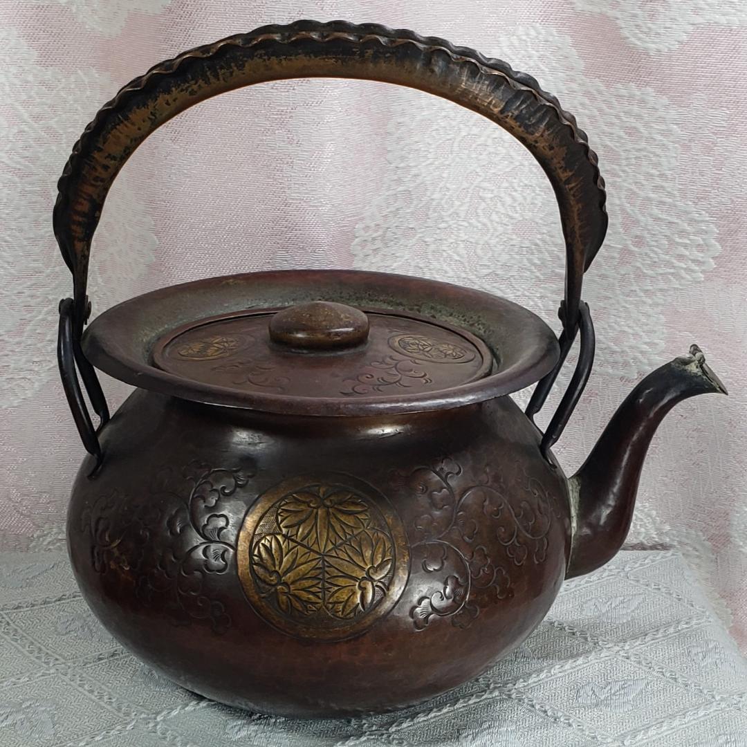 【徳川家伝来】◆『三つ葉葵紋 金銅薬缶』◆検）徳川家康 徳川家光 龍文堂 亀文堂