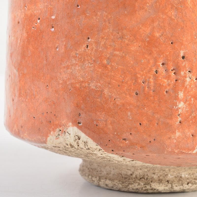 茶道具　九代楽吉左衛門　了入作　赤楽茶碗　共箱　M　R7037