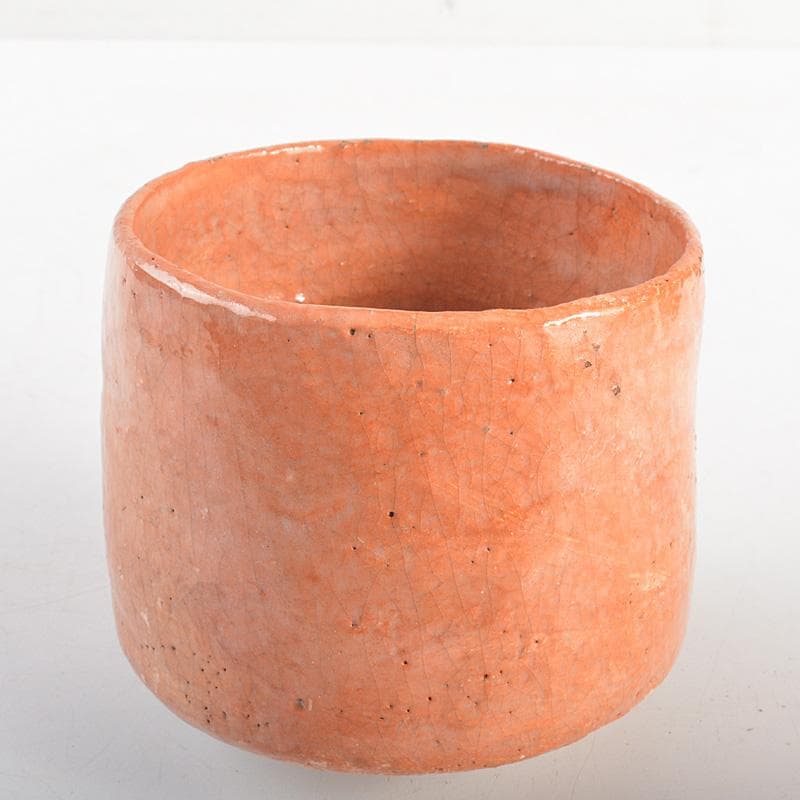 茶道具　九代楽吉左衛門　了入作　赤楽茶碗　共箱　M　R7037