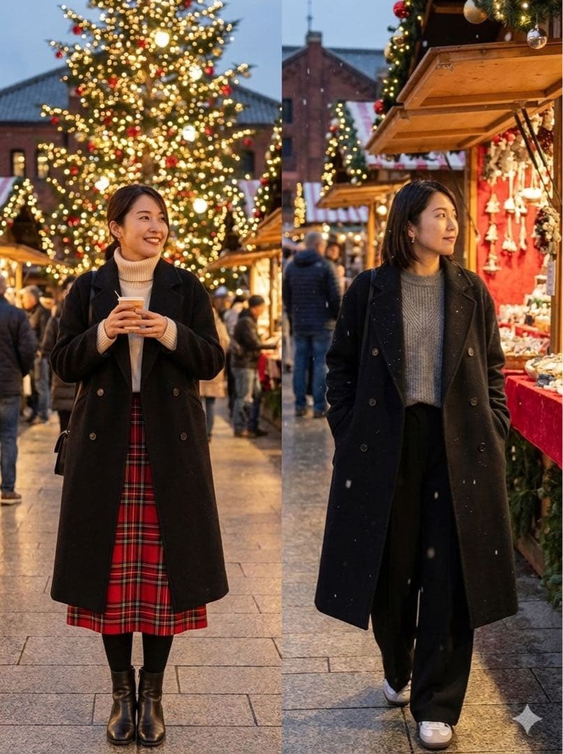 【極美品】ザラ マンテコ ヘリンボーン ダブルチェスターコート 黒 L相当