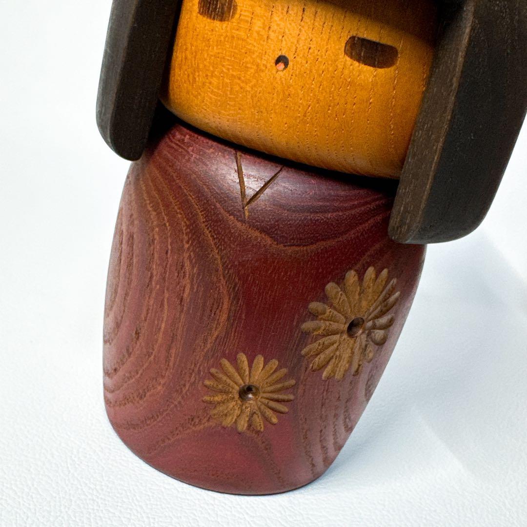 【美品 2体セット】山中三平 創作こけし 「花ことば」 伝統工芸 民芸 郷土玩具