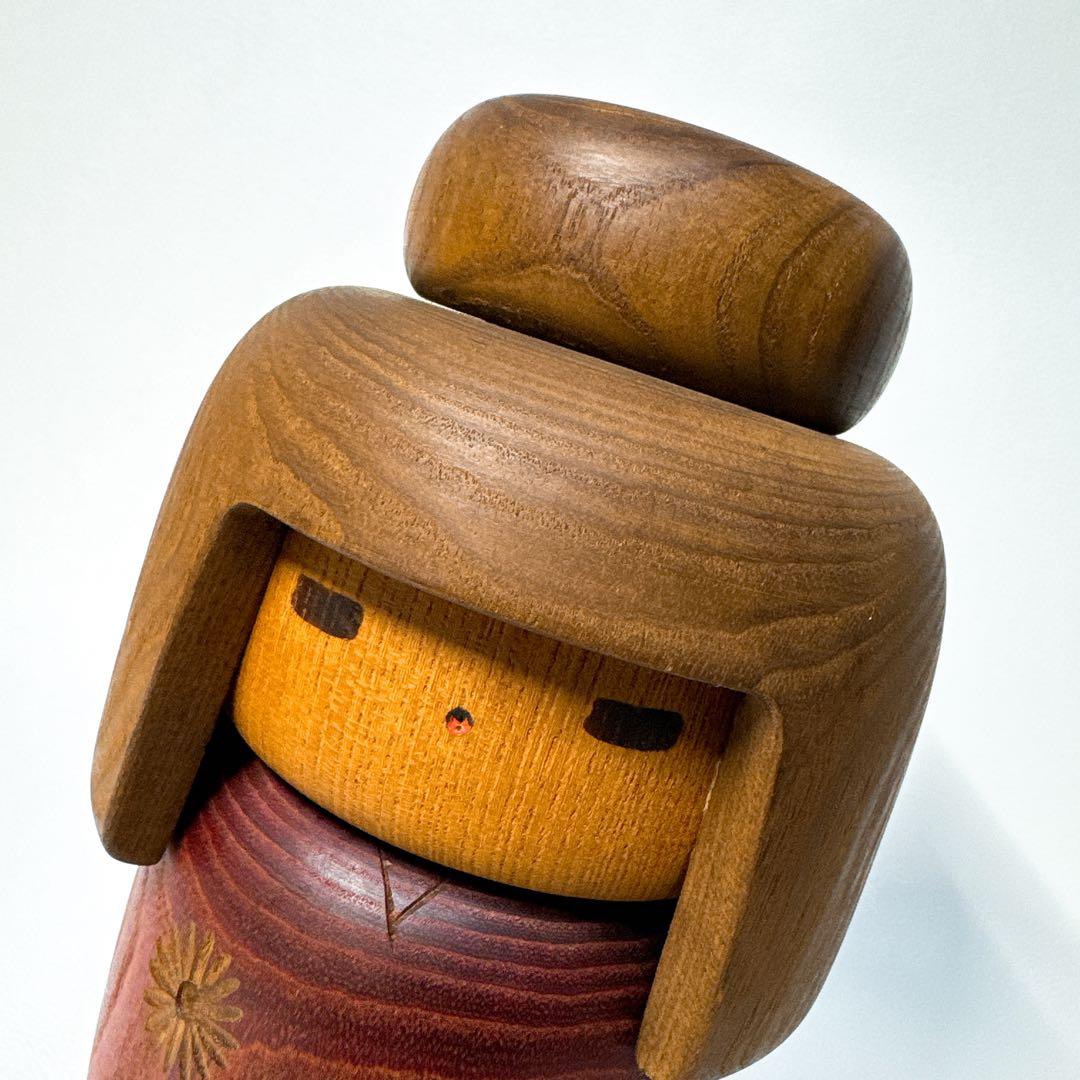 【美品 2体セット】山中三平 創作こけし 「花ことば」 伝統工芸 民芸 郷土玩具