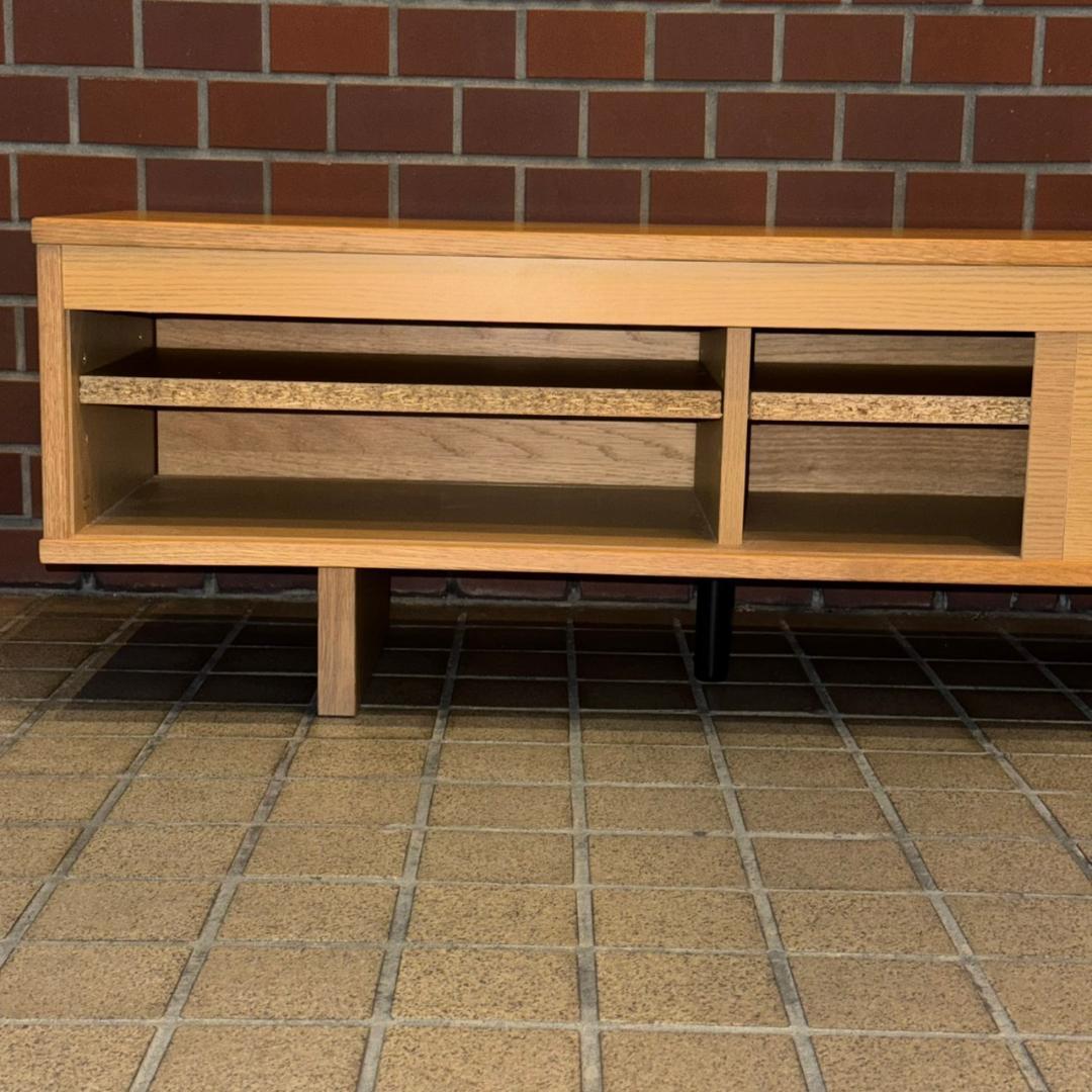 ☆☆無印良品　オーク材AVラック薄型（引戸）・幅150㎝　MUJI