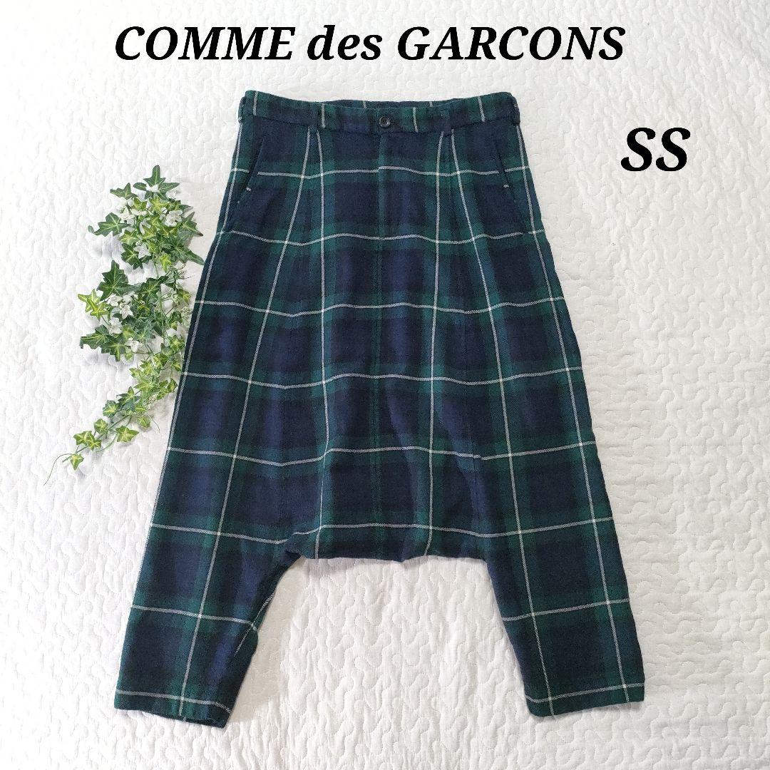 美品✨コムデギャルソン　ウールサルエルパンツ　タータンチェック　グリーン　SS