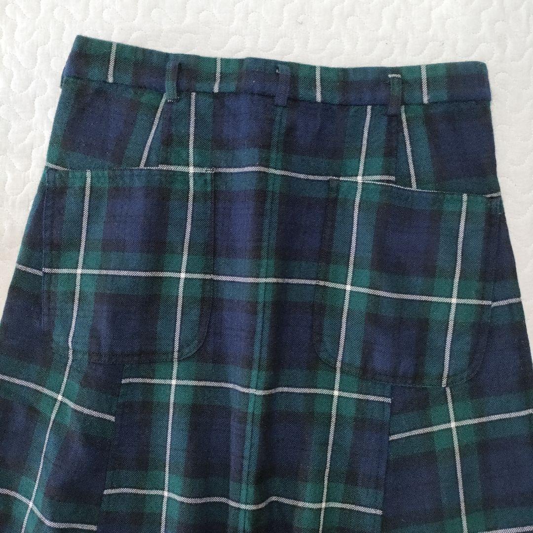 美品✨コムデギャルソン　ウールサルエルパンツ　タータンチェック　グリーン　SS