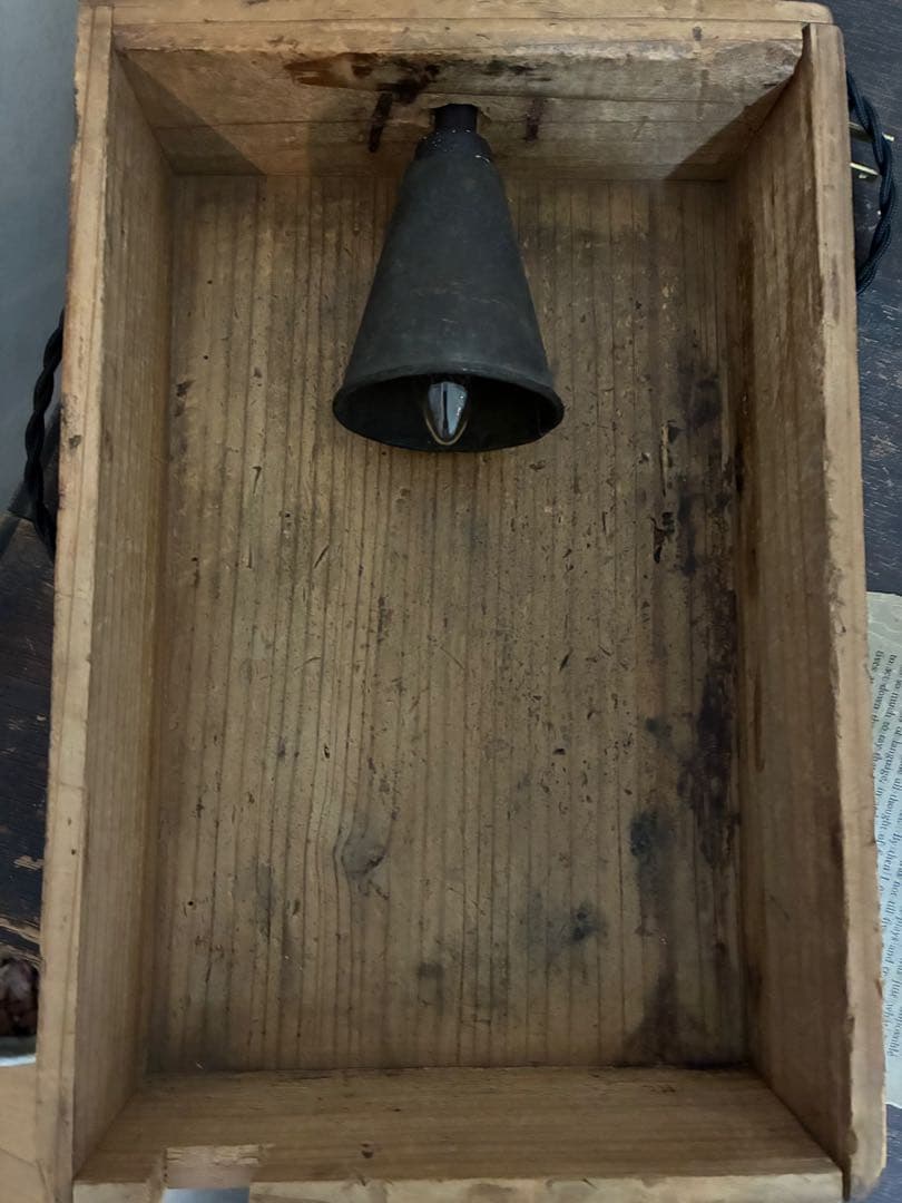 古道具 ライト 置き型 照明 古材 木箱 古雑貨