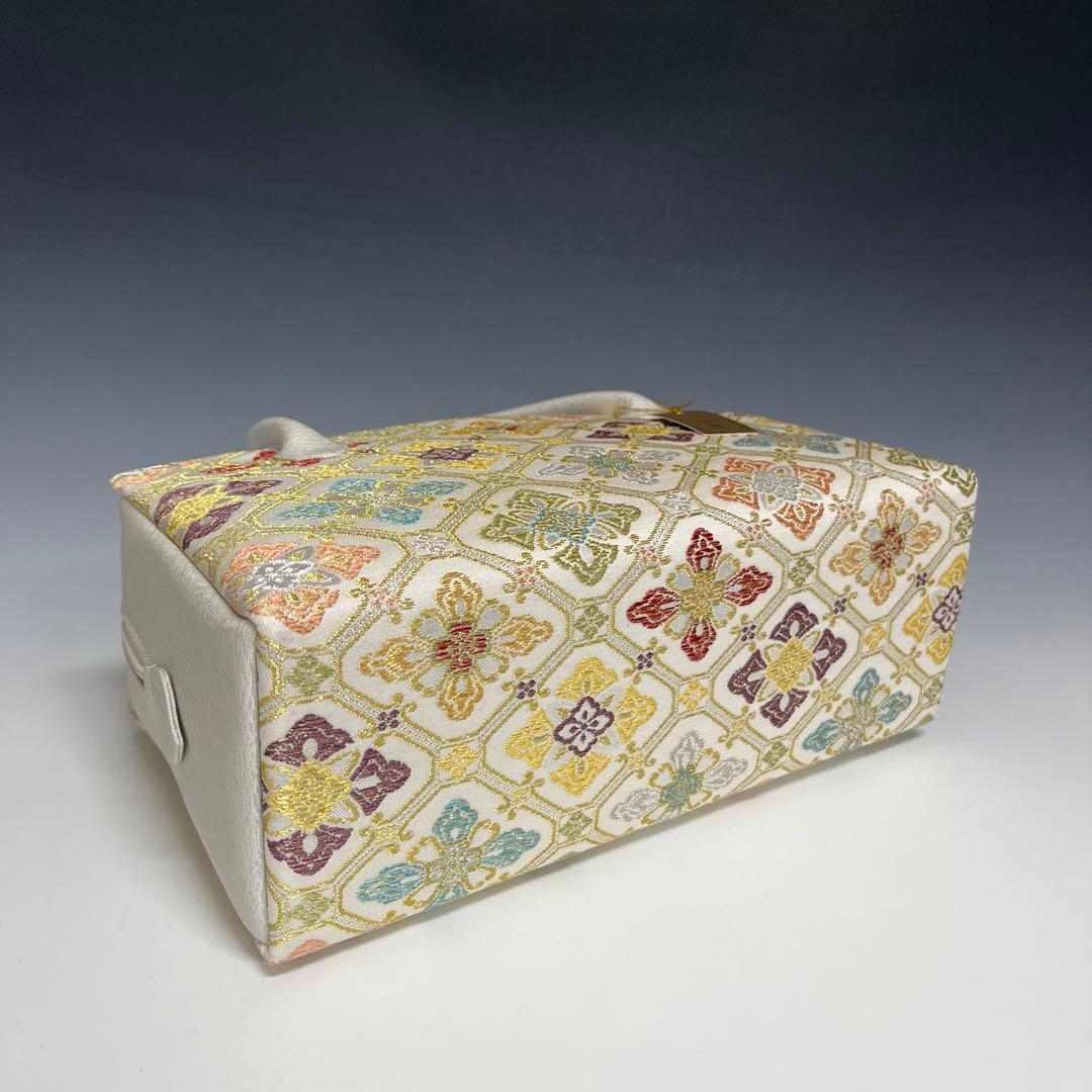 新品未使用品　京都 西陣織正絹帯地使用　利休バッグお茶席　250314