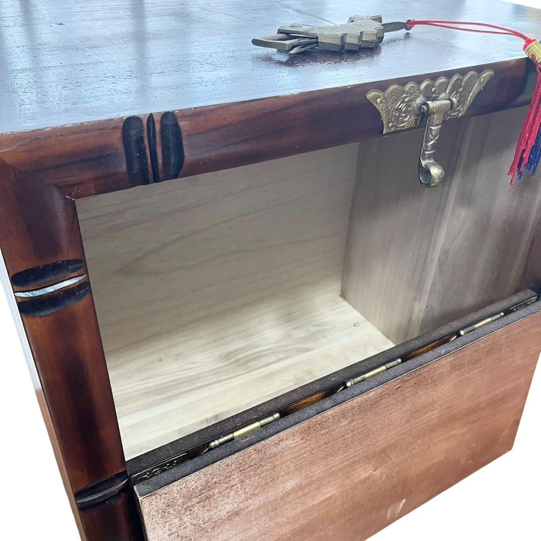 李朝家具 和家具 李朝けやき作り 薬箪笥 くすり箪笥 魚の鍵付き