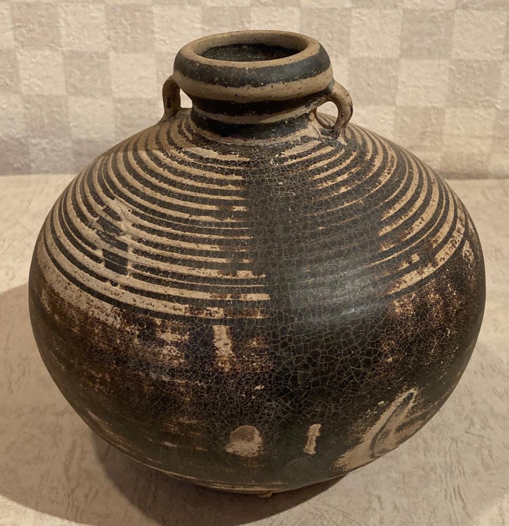 骨董　タイ　古都　スワンカクローク窯の耳付き、花瓶