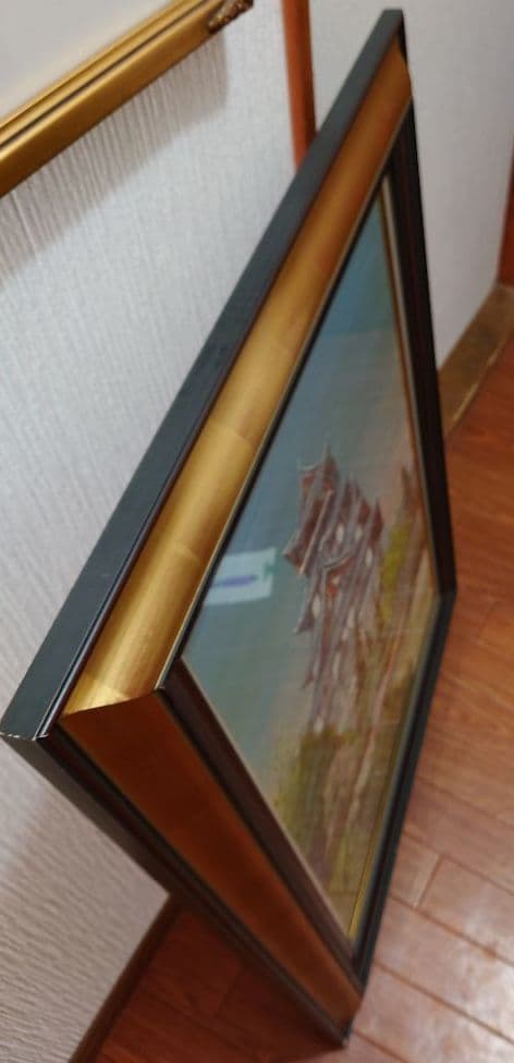 森下一夫 『伏見桃山城』真筆 絵画 油絵