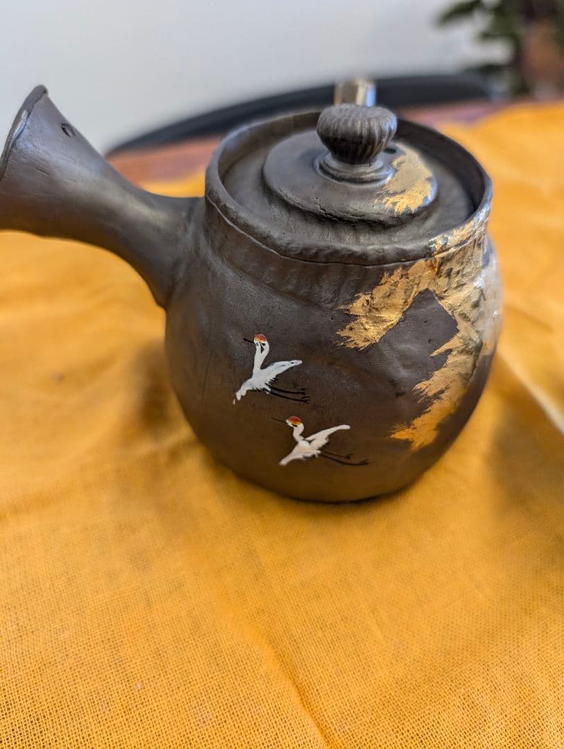 万古焼 急須 茶碗 木製収納箱セット