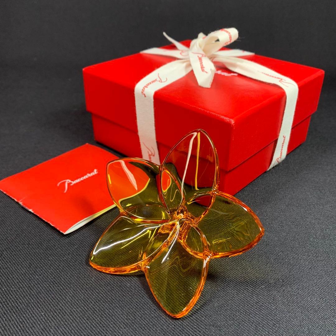 K858⭐︎バカラ クリスタル オーナメント ブルームコレクション オレンジ