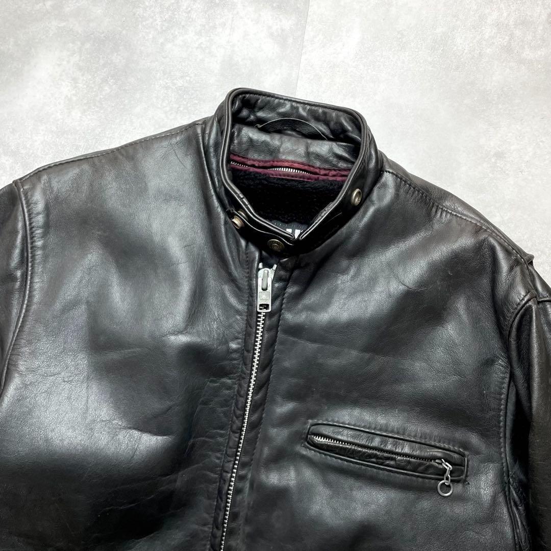 希少141モデル SCHOTT シングルライダースボアライナー付き 38 黒