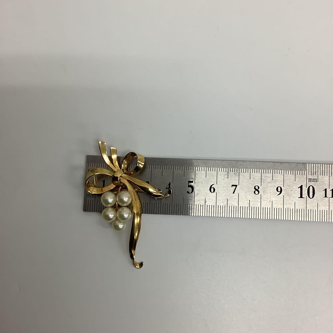 ア*ラ様 美品 MIKIMOTO ミキモト K14 パール ブローチ 愛子様着用