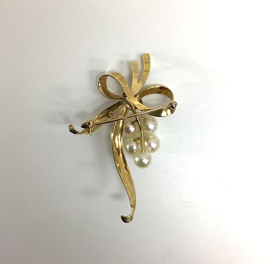 ア*ラ様 美品 MIKIMOTO ミキモト K14 パール ブローチ 愛子様着用