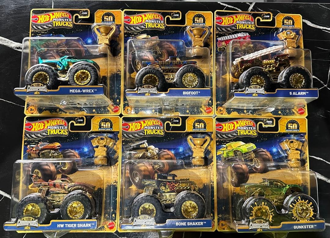 Hot Wheelsモンスタートラック　トロフィーチャンピオンズ6種コンプリート