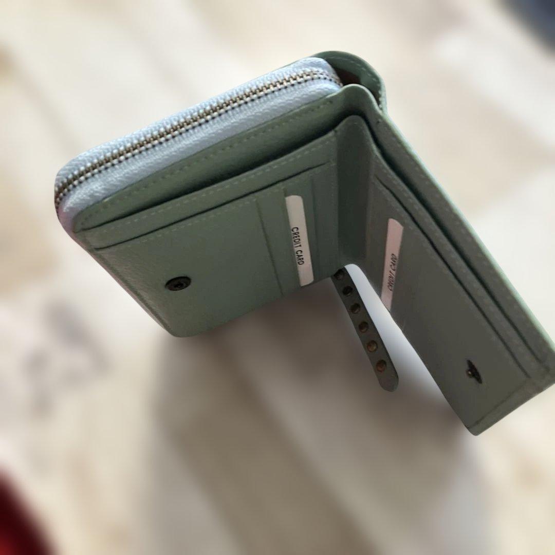 CELINE 二つ折り財布 ミントグリーン