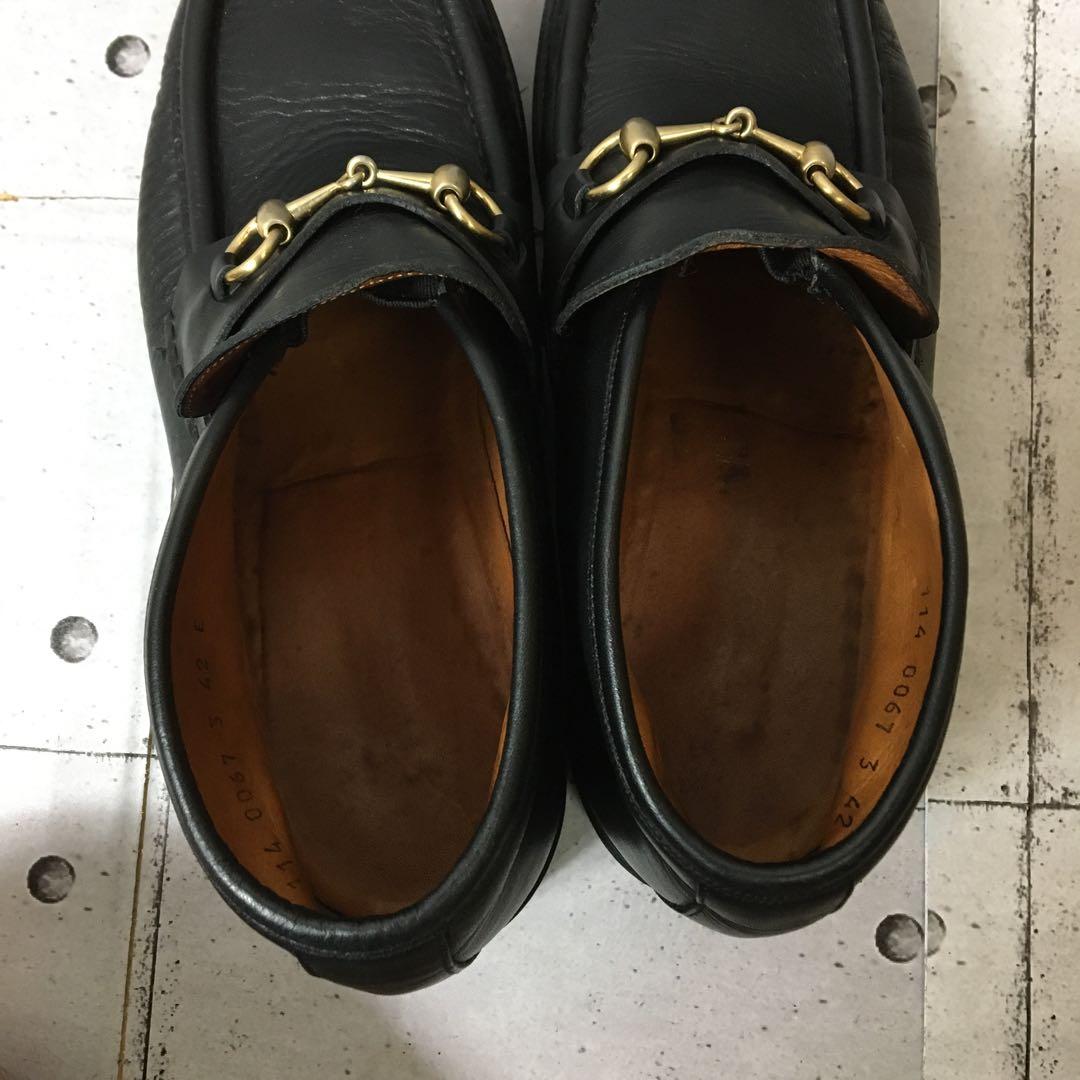 美品　GOCCI グッチホースビットモカシン　ブラック42E 27.0cm