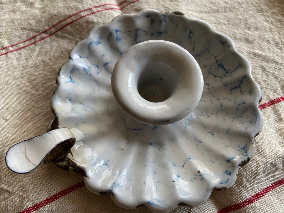 フランスアンティーク　キャンドルホルダー　キャンドルスタンド　ホーロー　エナメル