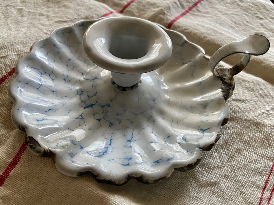 フランスアンティーク　キャンドルホルダー　キャンドルスタンド　ホーロー　エナメル