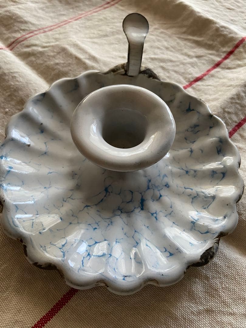 フランスアンティーク　キャンドルホルダー　キャンドルスタンド　ホーロー　エナメル