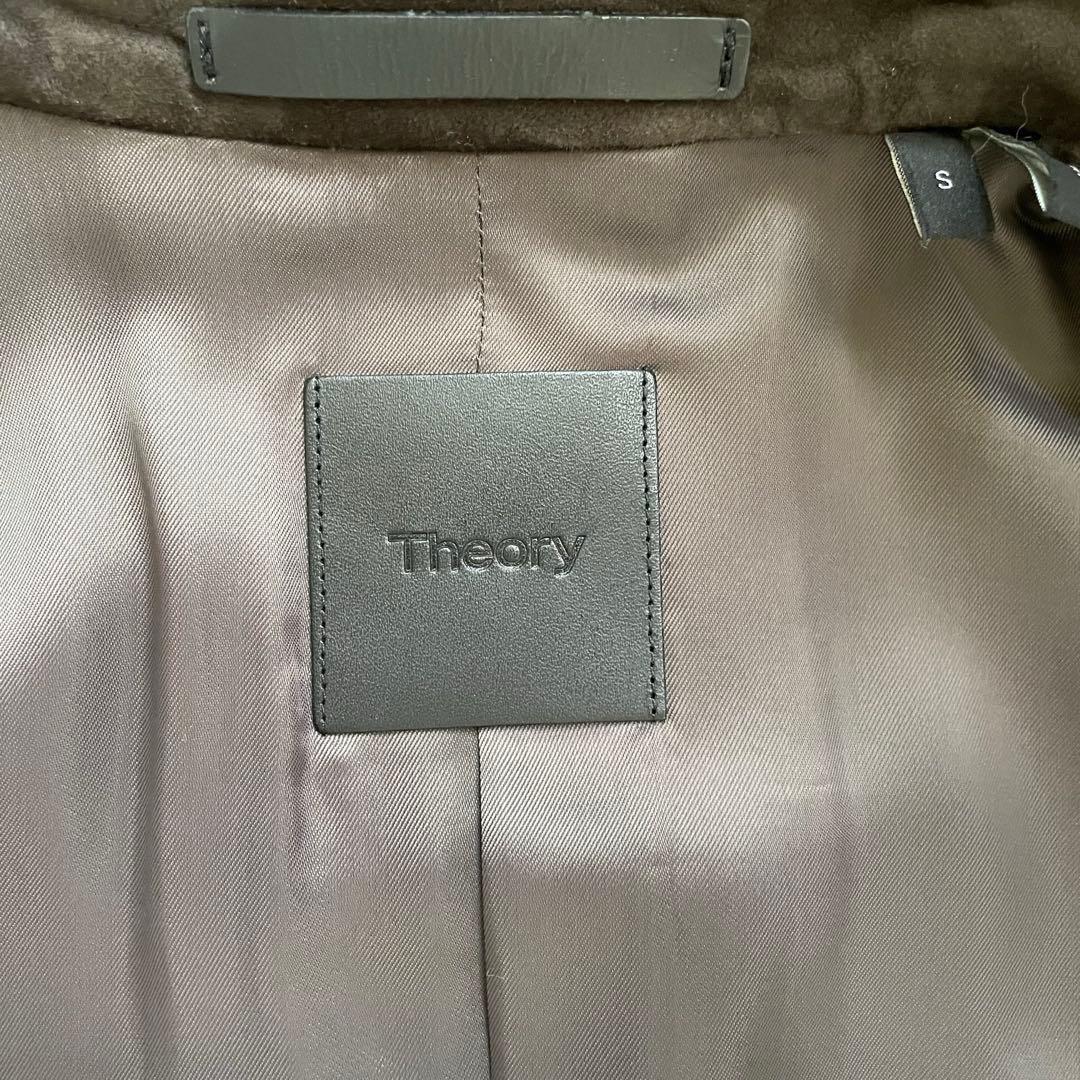 ［極美品/特価］セオリー　レザージャケット やぎ革　 スエード　ダークブラウン