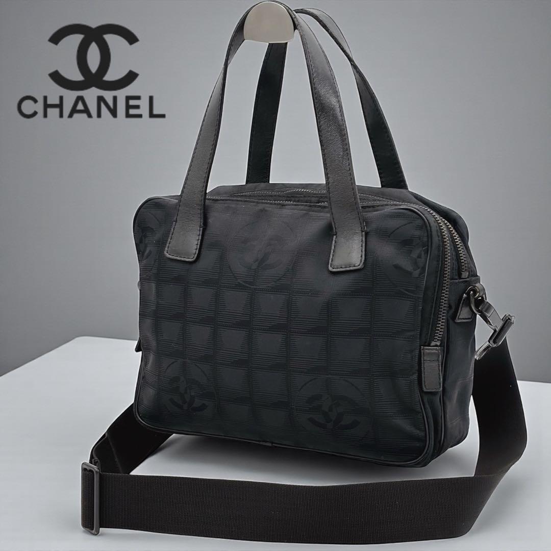 シャネル ニュートラベルライン 2way ショルダーバッグ ハンドバッグ 黒