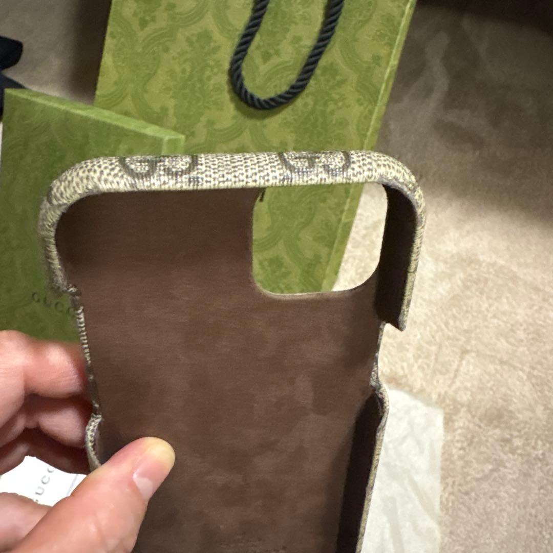 GUCCI iPhone 13 ケース ベージュ & エボニー