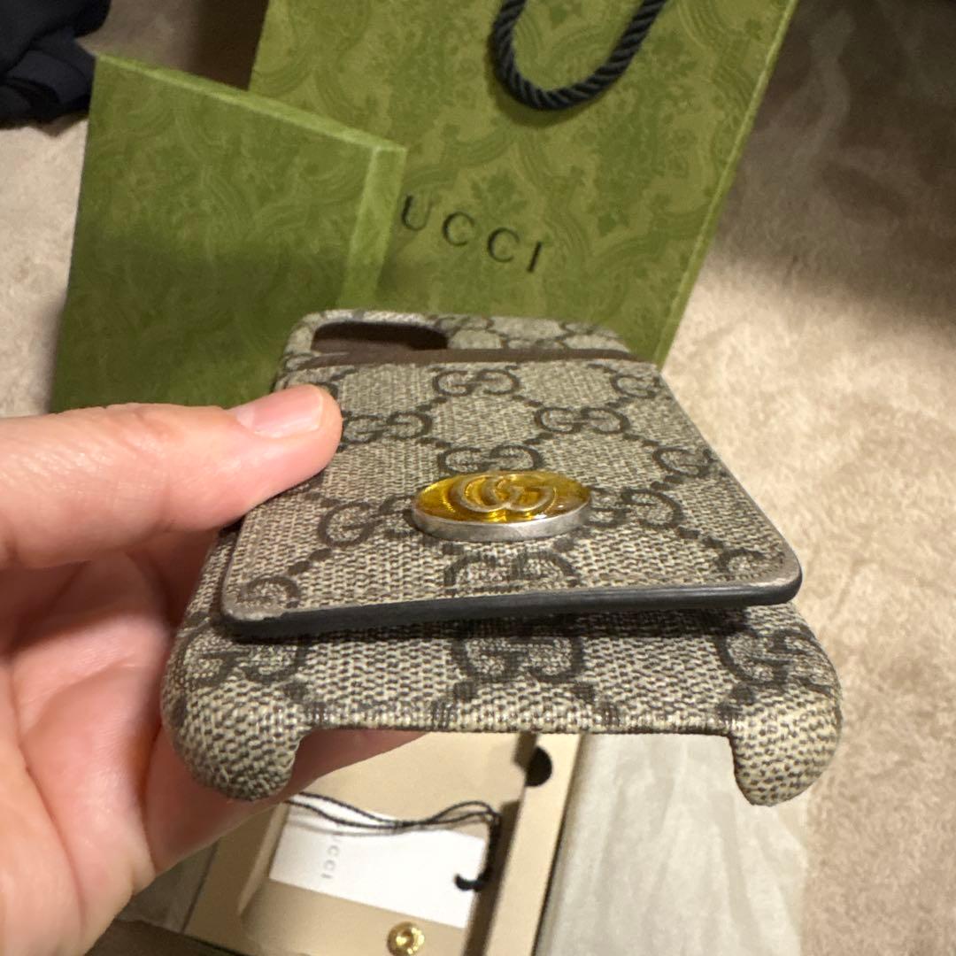 GUCCI iPhone 13 ケース ベージュ & エボニー