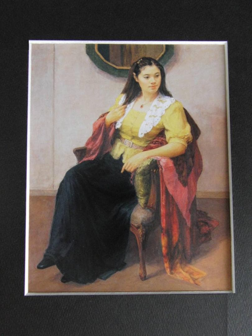 湯山俊久、【爽秋】、希少な額装用画集より、新品額装付