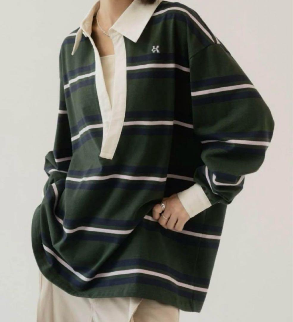 トップス knuth marf spring rugger shirt green