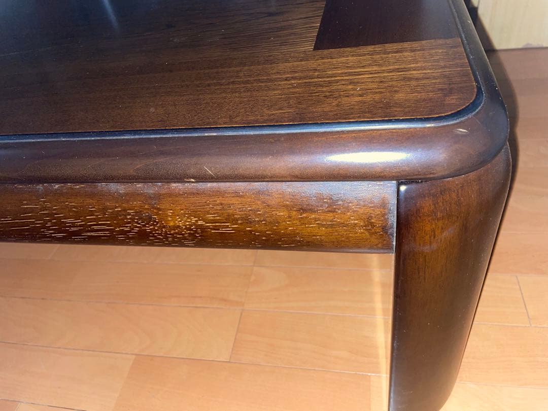 アンテーク家具　ダークブラウン 木製座卓 約108cm x 78cm 平成レトロ