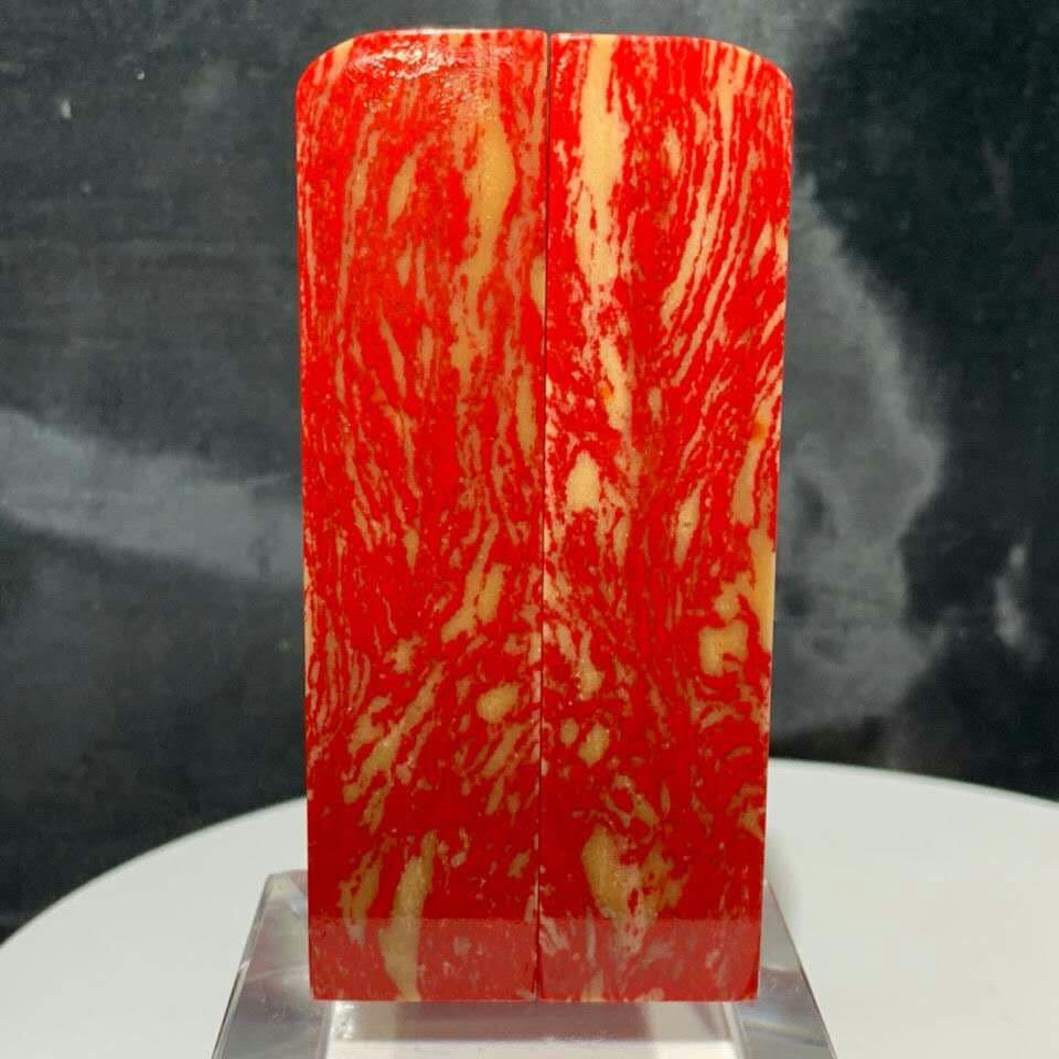 鶏血　希少な一対　鶏血石　印材