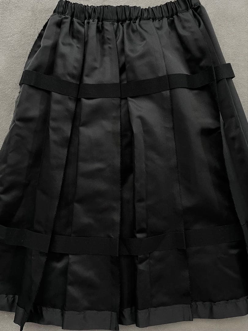2020SSコムデギャルソン テープ プリーツ スカート S 黒ブラック
