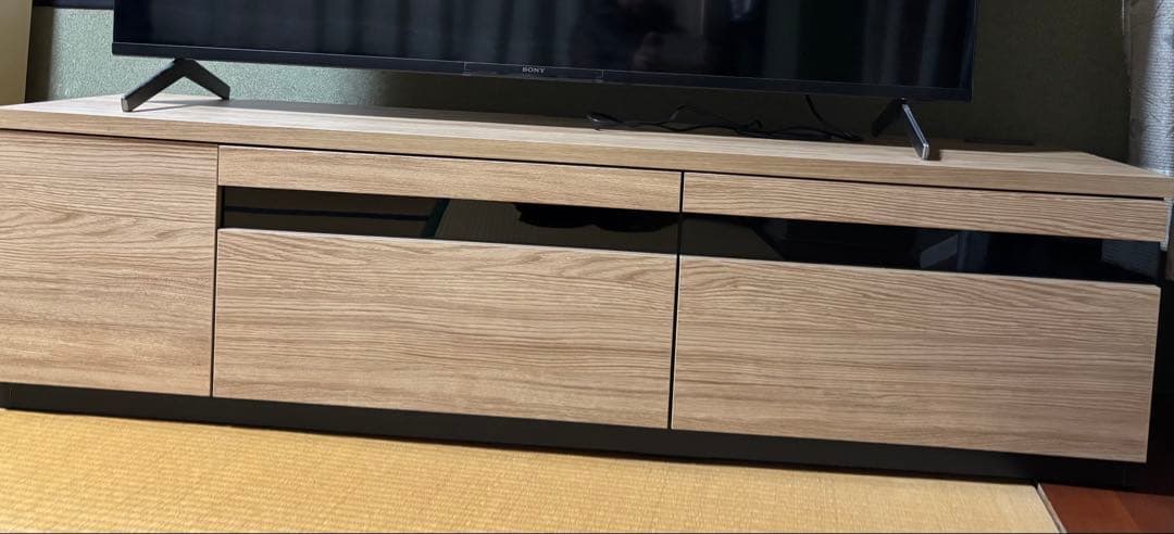 ナチュラルウッド テレビボード横150cm コンセント付き