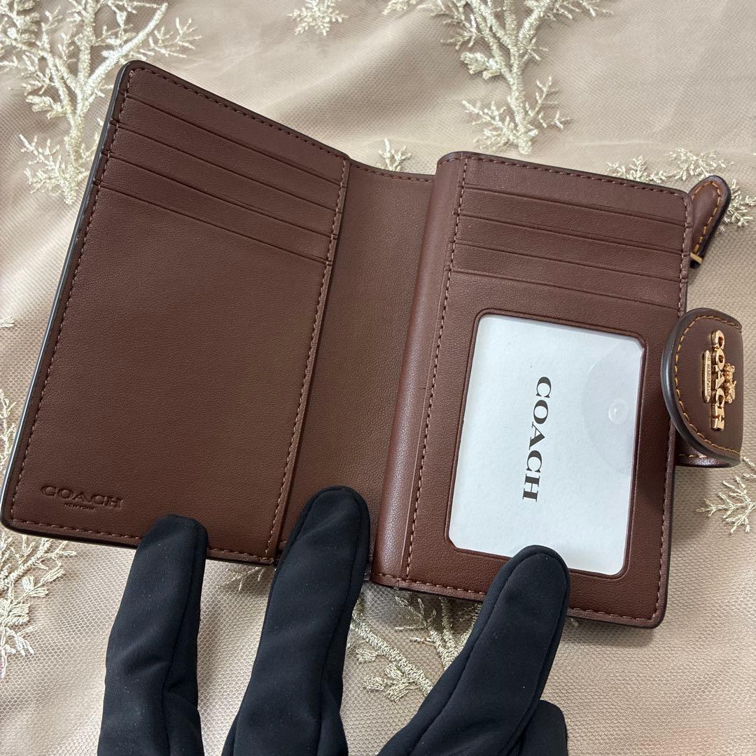 【新品未使用】COACH 二つ折り財布 ブラウン CW786