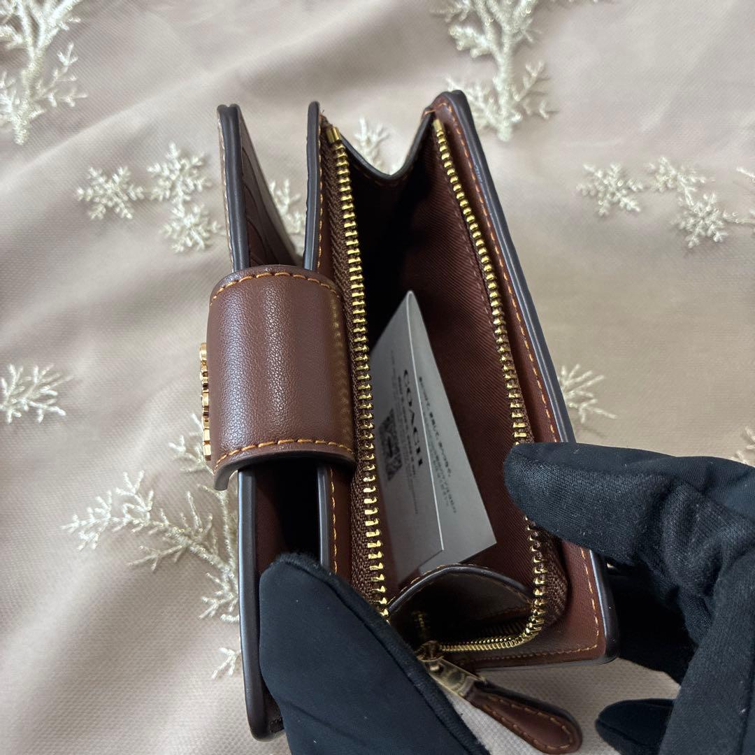 【新品未使用】COACH 二つ折り財布 ブラウン CW786