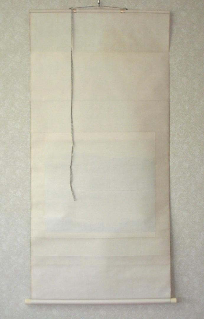 【真筆】掛け軸 掛軸　水墨山湖◆川村憲邦　太巻・共箱・二重箱