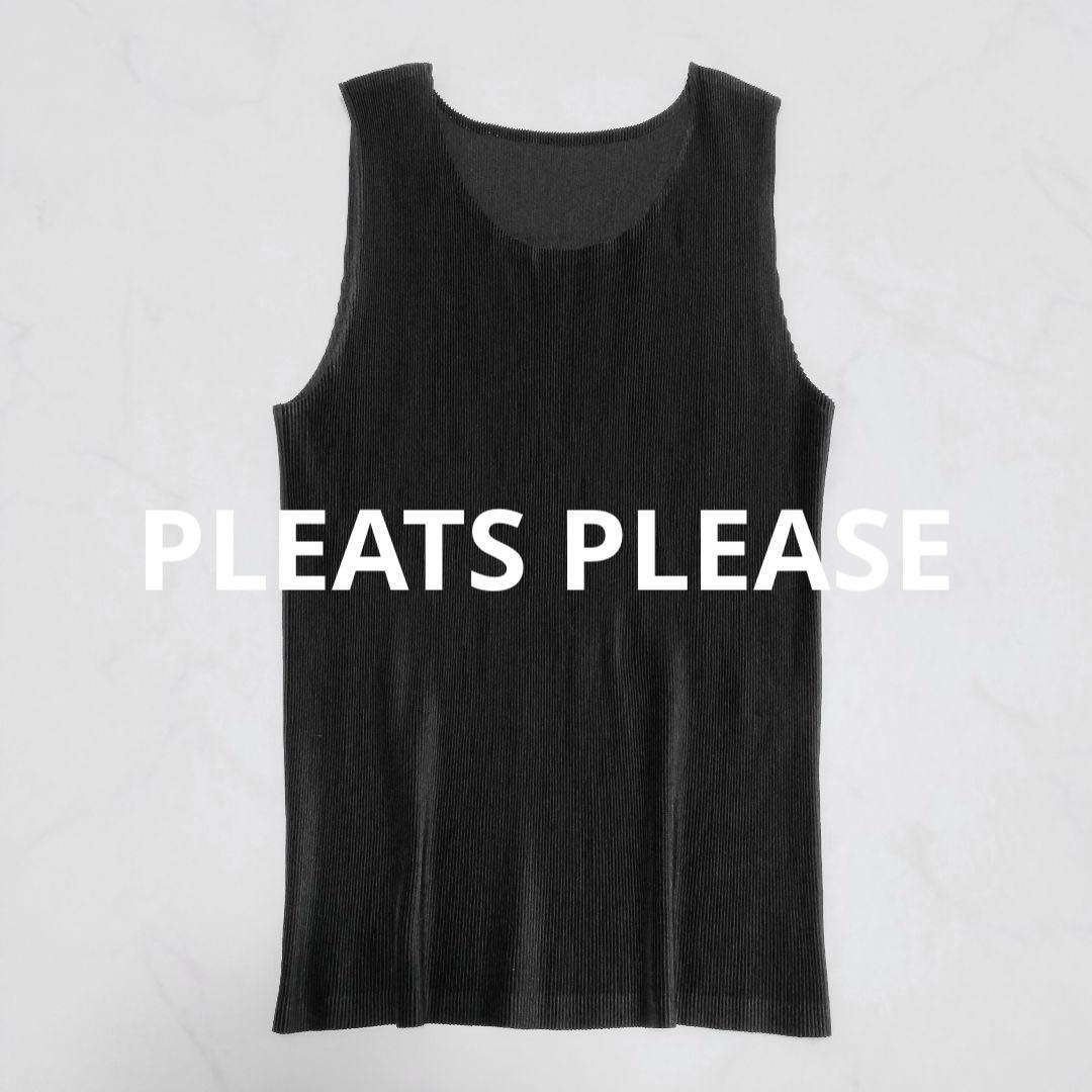 美品近年モデルPLEATS PLEASE アコーディオン　ノースリーブ　ブラック