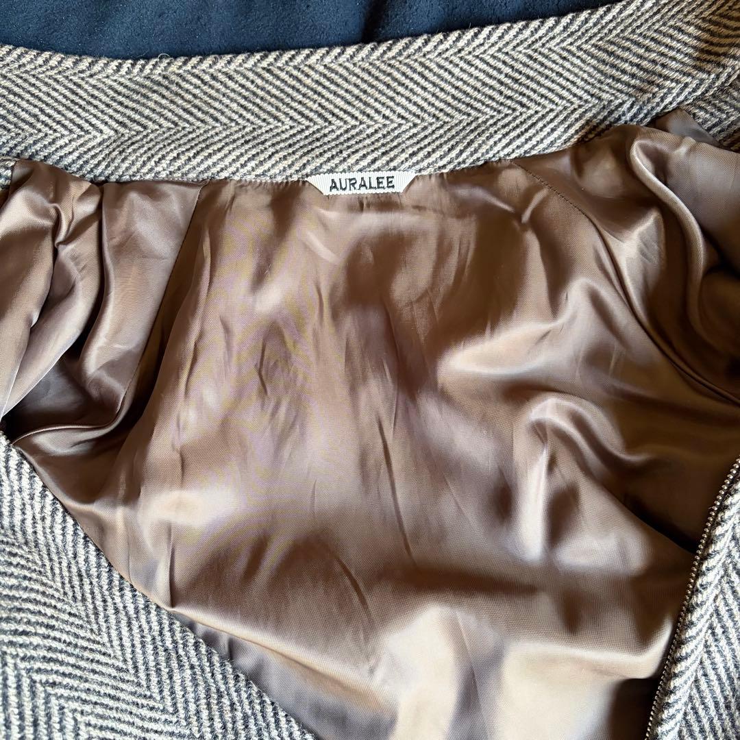 オーラリー LAMA SHETLAND WOOL ツイードブルゾン 3