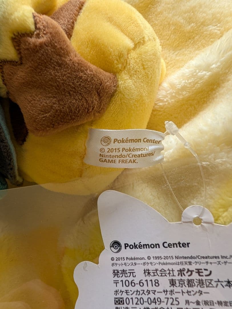 ポケセン限定 ぬいぐるみ メガリザードンXのポンチョを着たピカチュウ