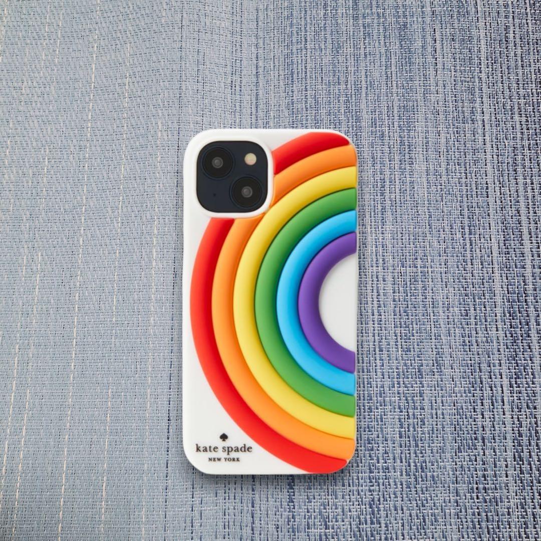 ☆限定SALE品☆ ケイトスペードiPhone14Pro ケース 虹 レインボー